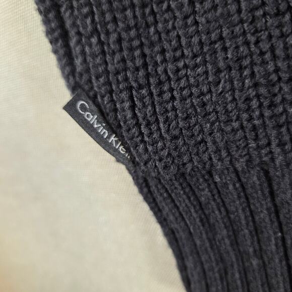 Calvin Klein Navy 1/4 Zip Cotton Sweater Men’s XL (Fits Like Large) - Picture 11 of 12
